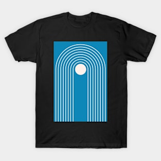 Blue Arch Retro Mid Century Modern Art T-Shirt